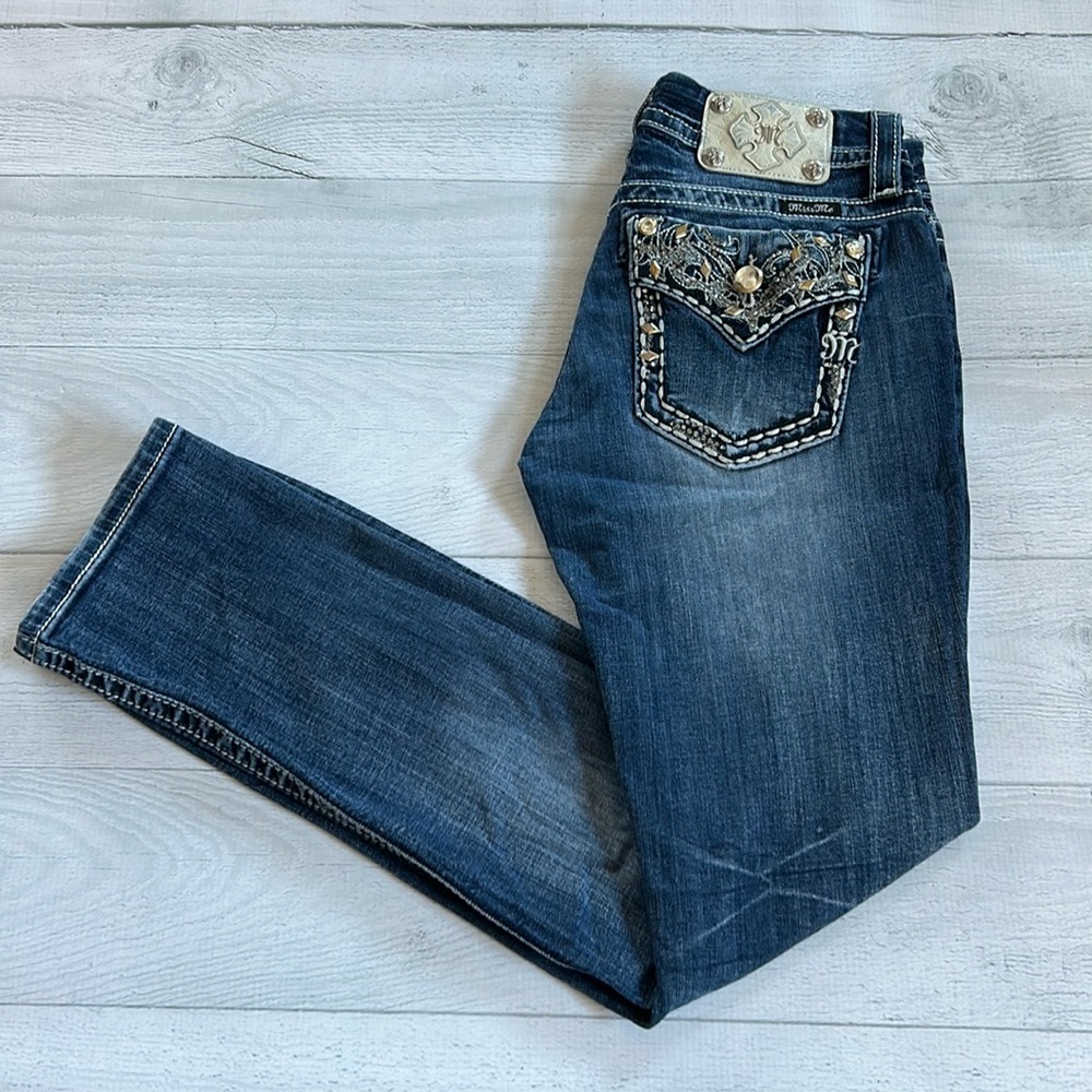 Vintage 90s Miss Me Signature Straight‎ Leg Low Rise Jeans Sz 28